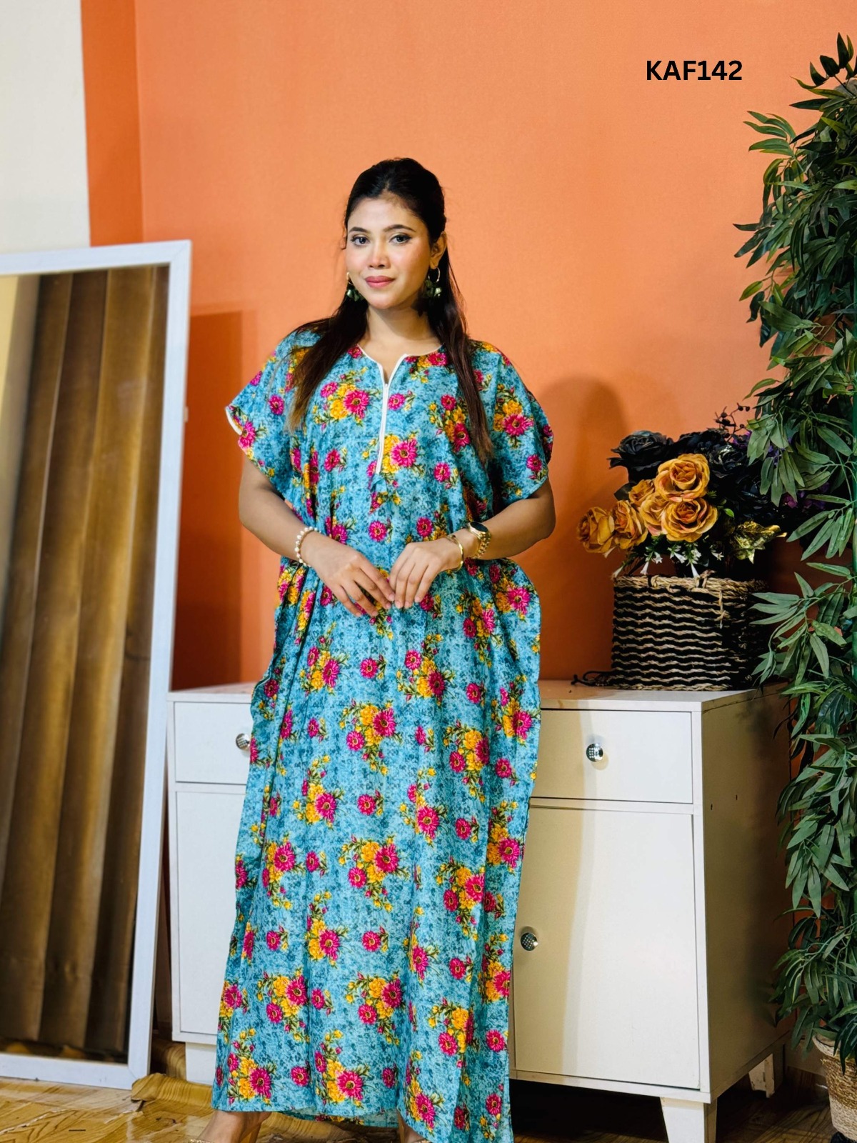 Premium Quality Linen Kaftan Maxi Kaf142