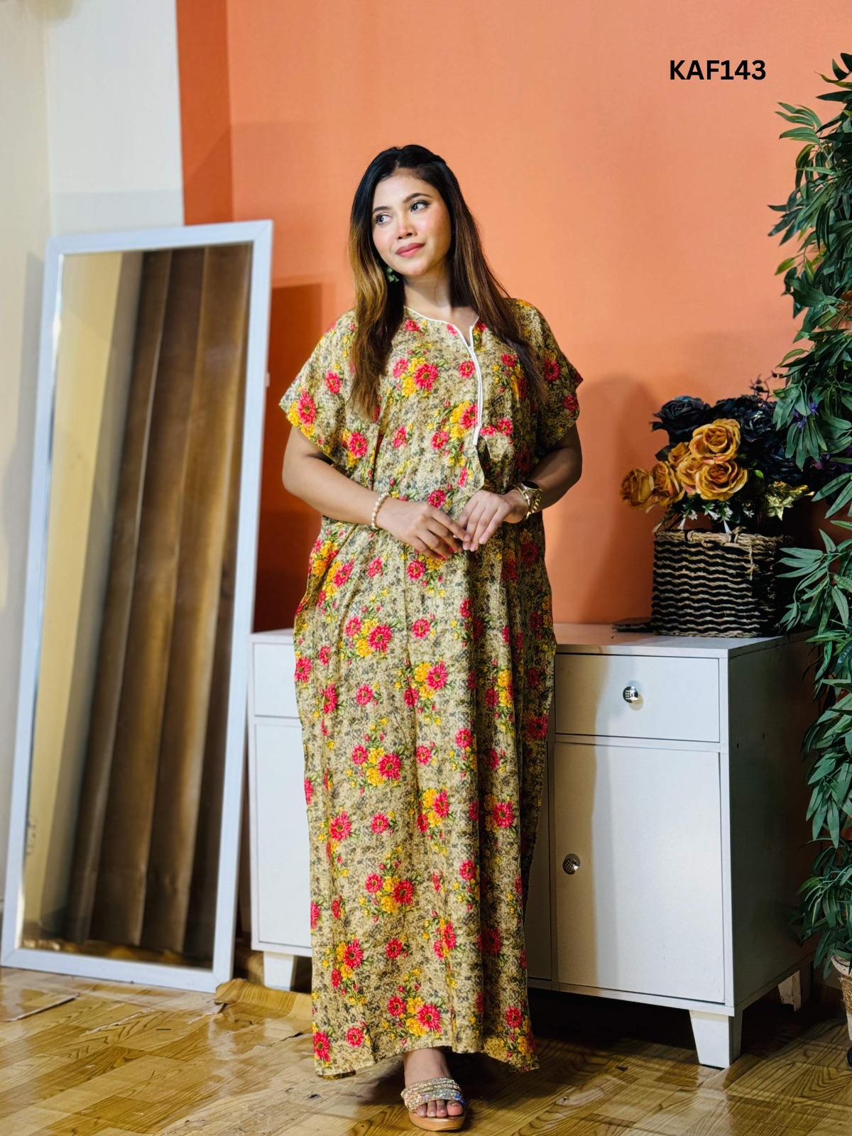 Premium Quality Linen Kaftan Maxi Kaf143