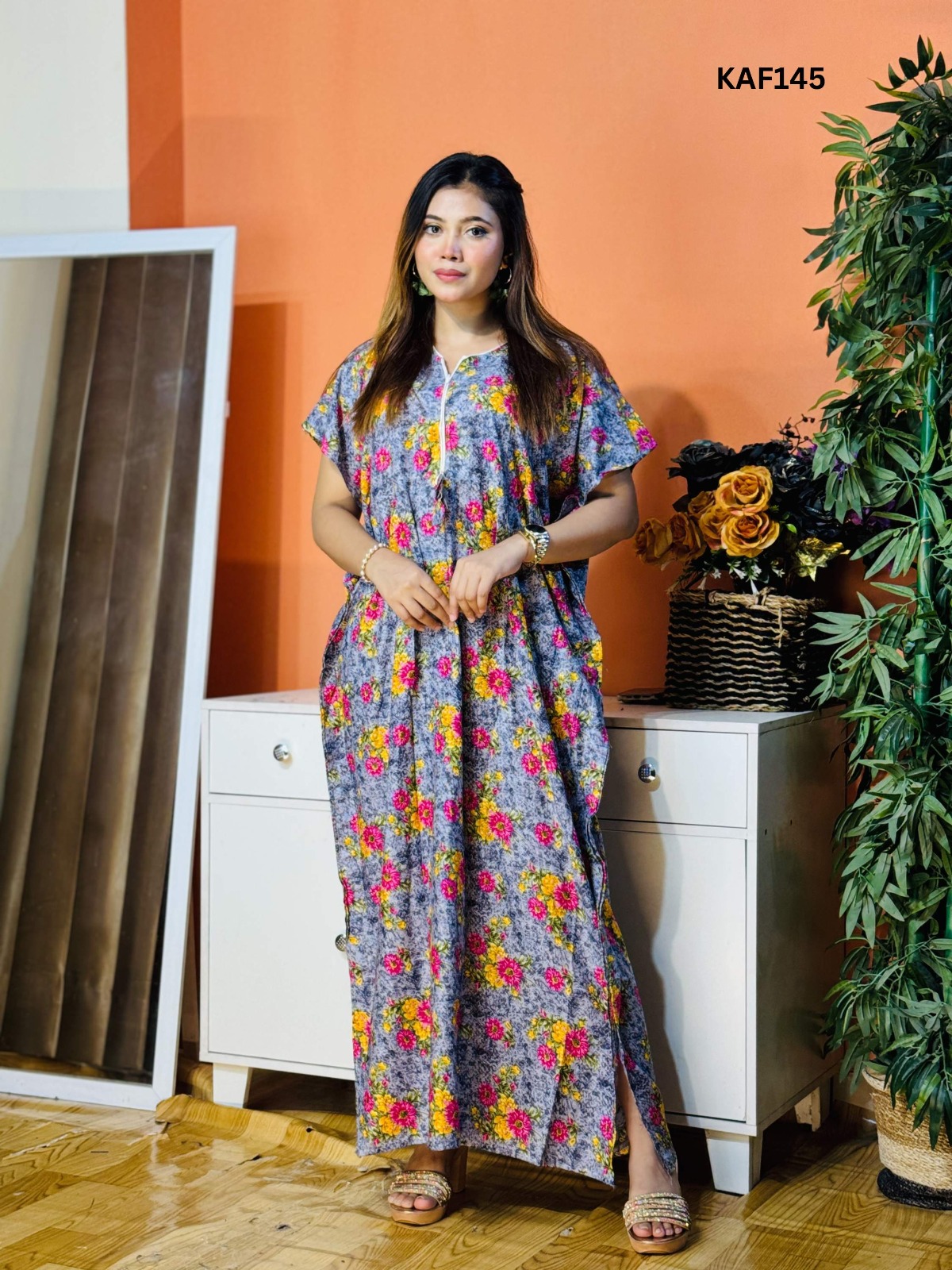 Premium Quality Linen Kaftan Maxi Kaf145