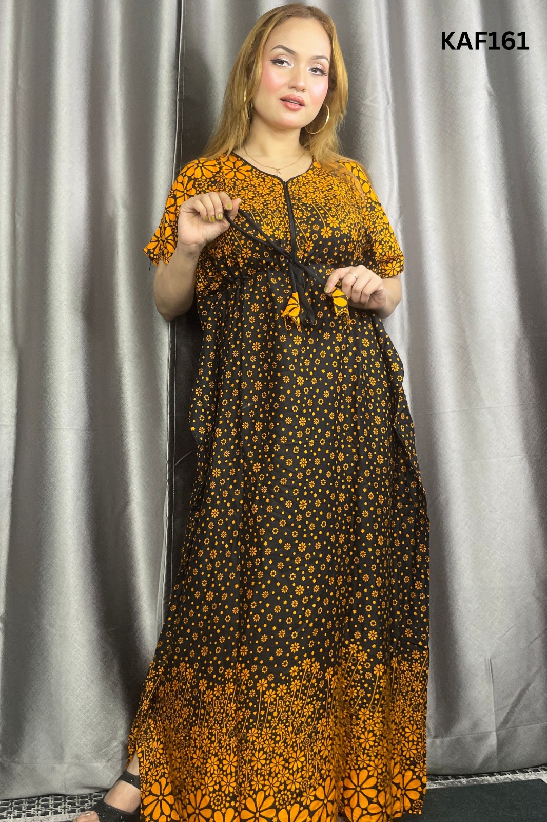 Premium Quality Linen Kaftan Maxi Kaf161