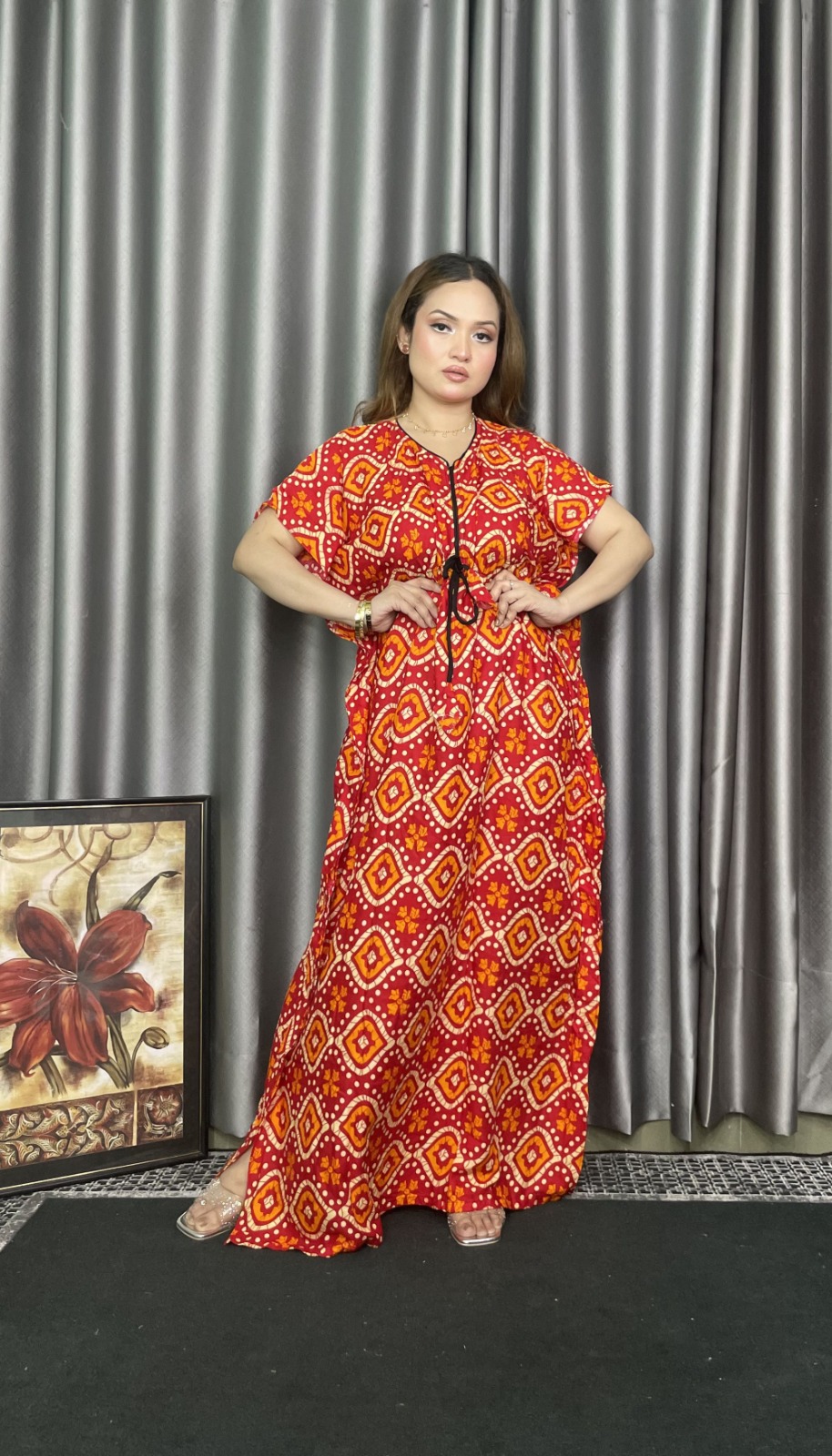 Premium Quality Linen Kaftan Maxi Kaf199