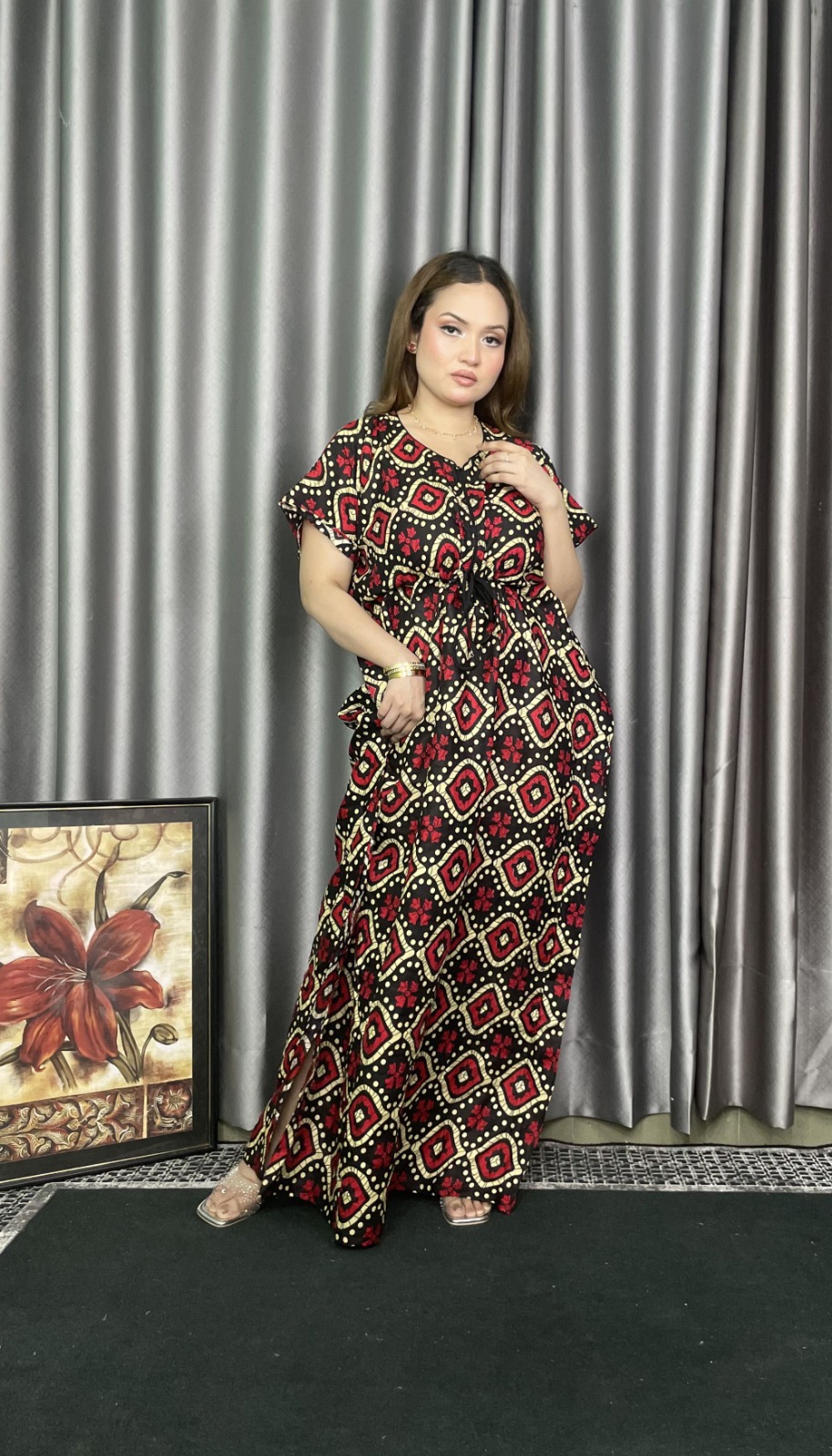 Premium Quality Linen Kaftan Maxi Kaf198