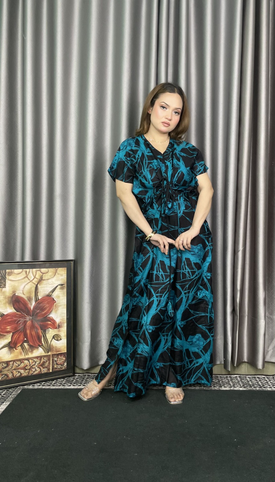 Premium Quality Linen Kaftan Maxi Kaf201
